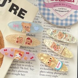 Japanese-Style Cute Butter Bear Oval Hair Clip, Girly Hello Kitty Side Clip Hairpin, Children's Hair Accessory