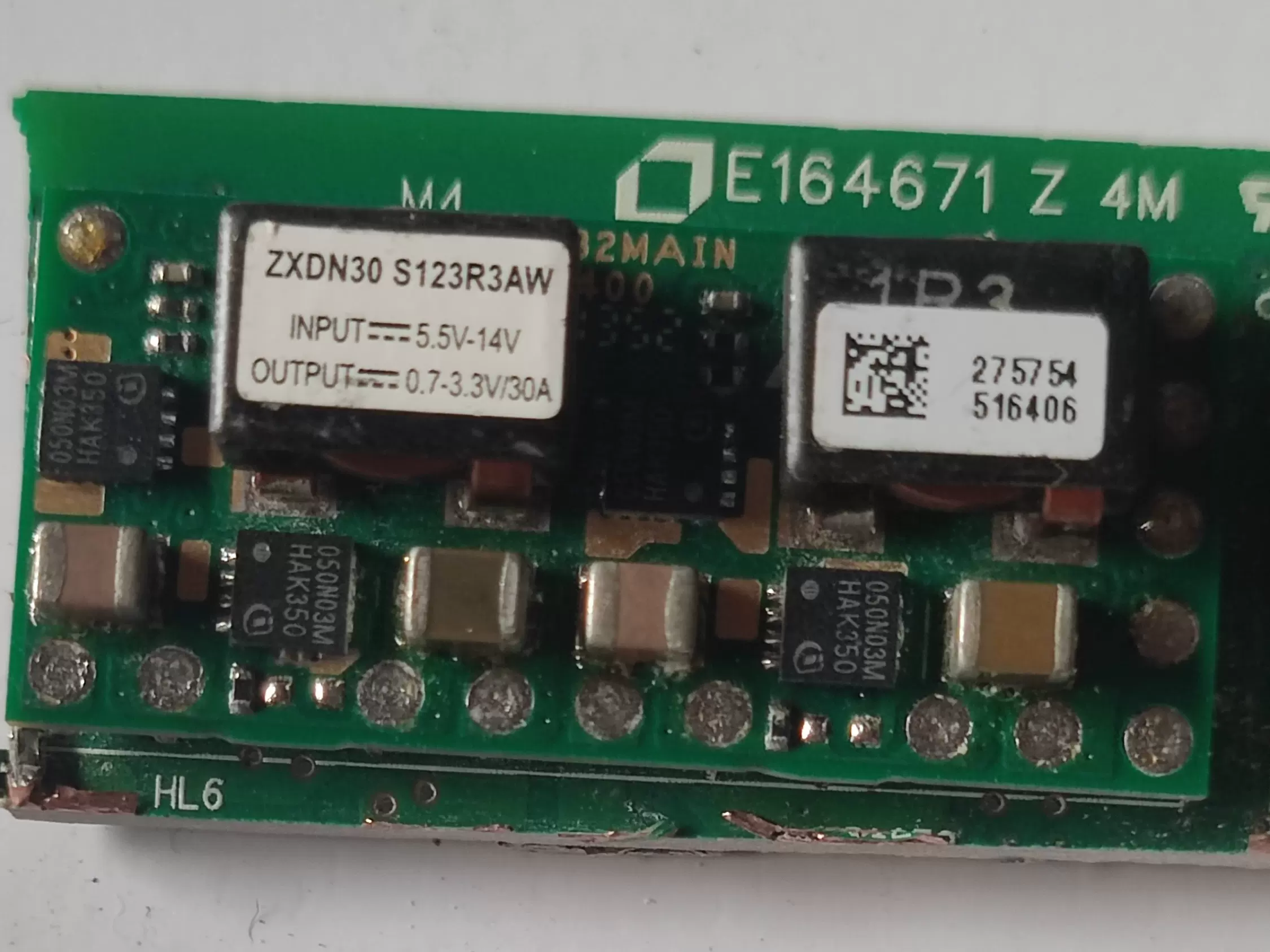中兴ZXDN30 S123R3AW 输入5.5-14V输出0.7V-3.3V 30A 拆机带底板