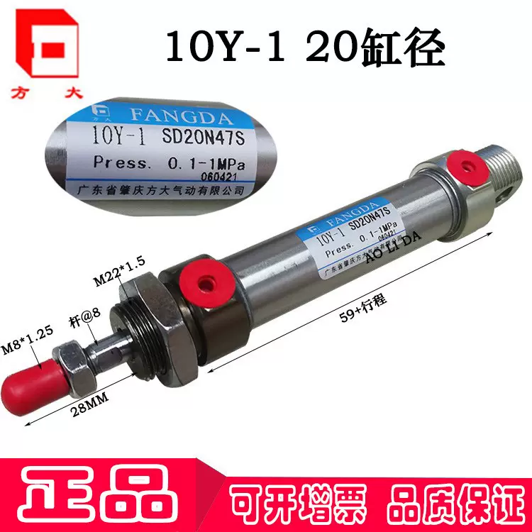 10Y-1SD20N25N30N40N50N75N100S Xi lanh mini bằng thép không gỉ Zhaoqing FANGDA máy dò