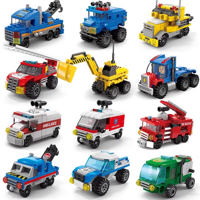 Lele brothers building blocks car children's intellectual assembly toys gift boys plugging small particles puzzle model