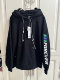Semir sweatshirt joint brand for men and women plus velvet raglan sleeves loose autumn and winter letter printing hooded warm pullover trendy top
