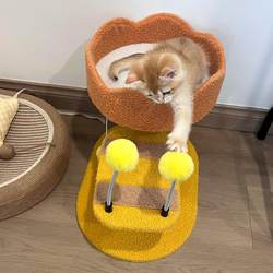 Cat House for All Seasons, Two-Story, Household Cat Climbing Frame, Space-Saving for Small Apartments, Scratching Board, Scratching Toy