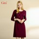 Gitti/Gitti Spring Printing round neck large -scale sleeve dress female short skirt G205611
