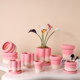 Peach pink gradient phalaenopsis orchid flower pot ceramic light luxury high-end sense home combination set pot orchid special flower pot
