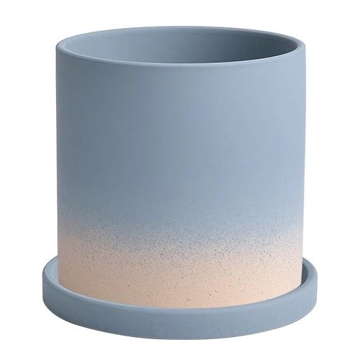 Nordic Gradient Olive Green Ceramic Bisque Flower Pot with Perforated ...