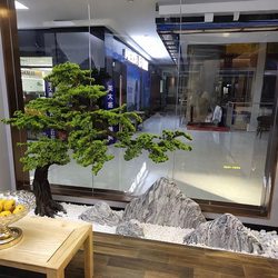 Simulated Welcoming Pine, Large Artificial Tree, Pine Tree, Simulated Green Plant, High-End Light Luxury Indoor and Outdoor Landscape Plant Decoration