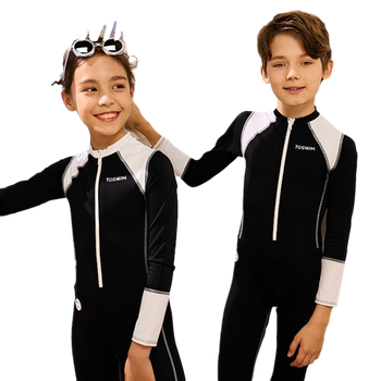 Children's one-piece long-sleeved sun protection quick-drying swimsuit