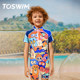 TOSWIMKIDS Tuosheng Xiaoxiaoyou Girls Boys One-piece Swimsuit Sun Protection Boys Swimwear Warm Hot Spring