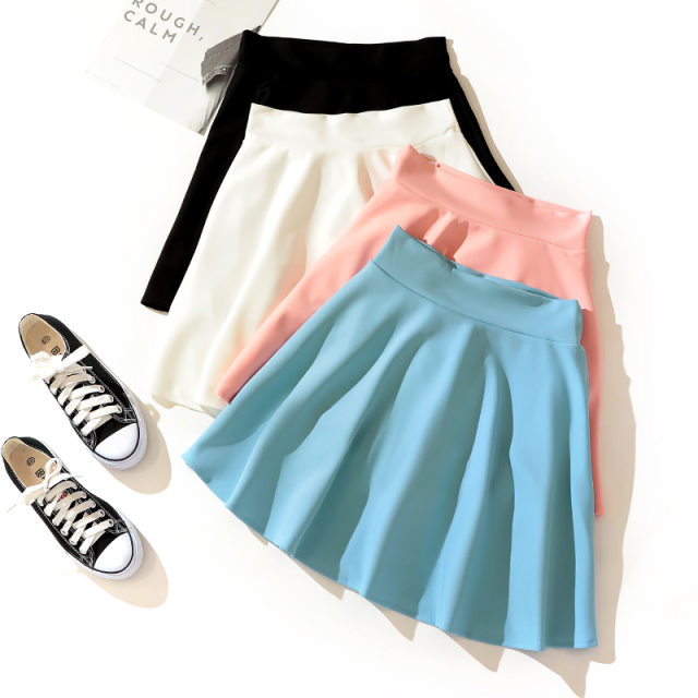 Student skirt for women 2023 new spring and autumn high waist pleated skirt A-line sports short skirt summer Korean style puffy umbrella skirt
