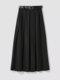 Aike black skirt for women 2025 spring commuter style pleated skirt high waist slim solid color mid-length A-line skirt
