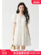Aike puff sleeve dress 2024 summer French sweet bow with flowers jacquard waist-hugging A-line skirt