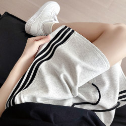 Women's Summer 2026 Thin High-Waisted Pure Cotton Casual Loose Straight-Leg Slimming Wide-Leg Shorts