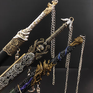 
Ancient cold weapon of cherry blossom style, Tianwen Sword Ding Xiu Miao Sword Shao Shi Sword Zhang Qiling Black Gold Ancient Sword Metal Model