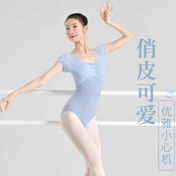 Dance Practice Clothes for Women, One-Piece Adult Ballet Gymnastics Clothes, High-Crotch Body Suits, Dancing Aerial Mesh Yoga Clothes