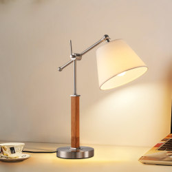 Vintage Solid Wood Table Lamp Designer Swing Arm Desktop Decoration High-End Retro Bauhaus Bedroom Bedside Ambient Light