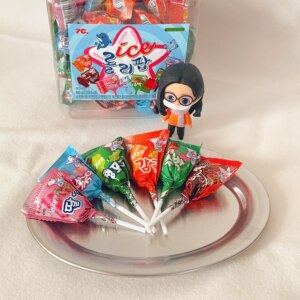 New Year's goods candy, high-value ice cream lollipop, peach flavor, citrus flavor, strawberry flavor, watermelon flavor, green grape flavor