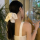 French satin skirt, hairpin, versatile commuting, ponytail clip for hair volume, half-tied hair claw hair accessory at the back of the head