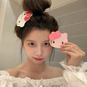 
Super cute cat head! Organize broken hair with Velcro hairpins, make-up mask, seamless bangs stickers, sticky hairpins