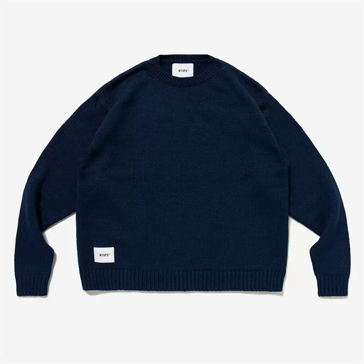 壹树预约WTAPS CN 02/SWEATER/POLY.SIGN刺绣小标针织毛衣23AW-Taobao