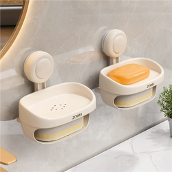 Suction cup soap dish wall mounted household double layer