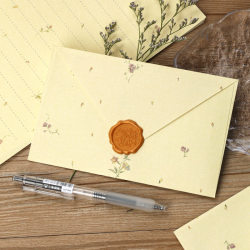 Floral letter paper retro creative fire paint print