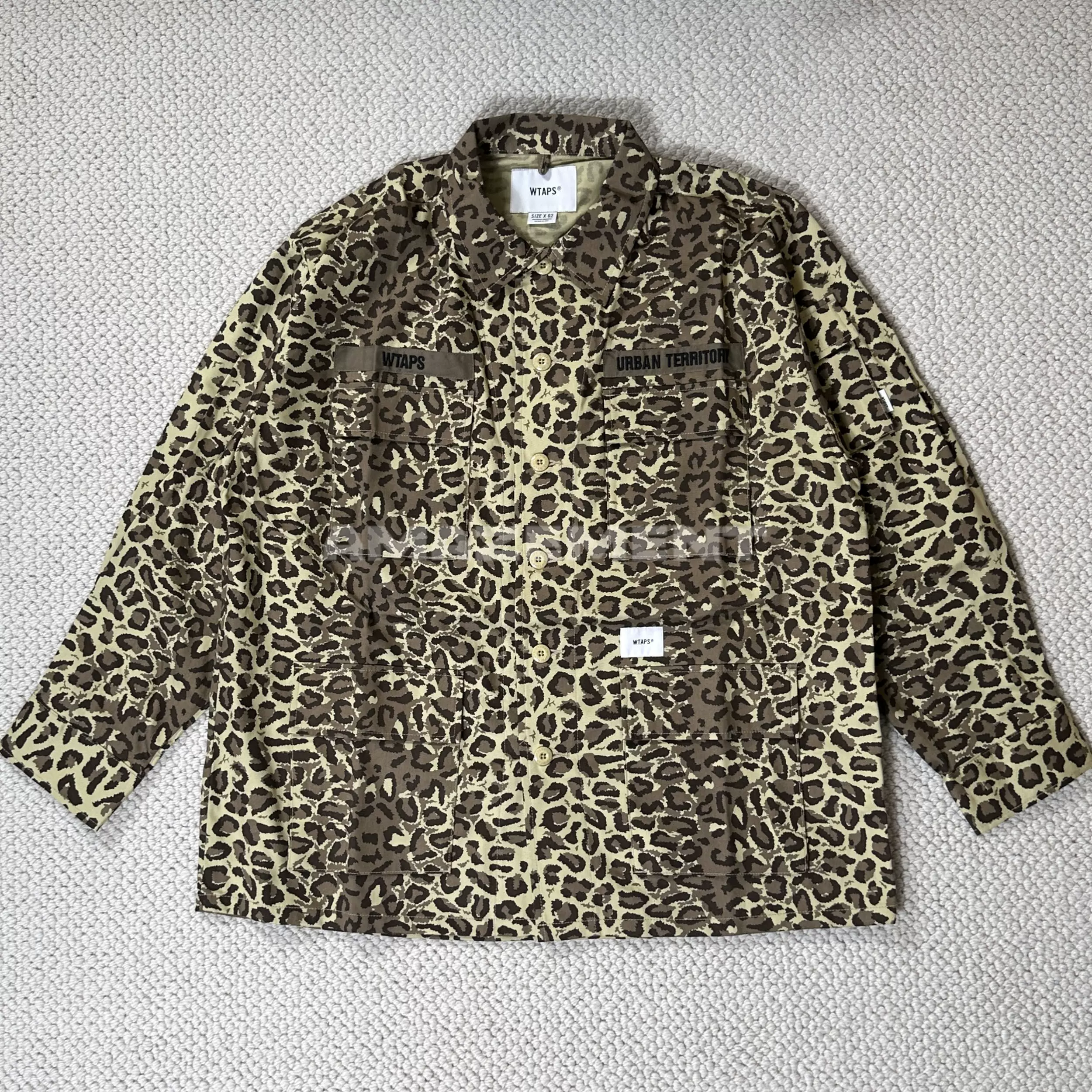 WTAPS JUNGLE 01 LS COTTON. TWILL. CAMO 豹纹四袋衬衫外套21SS-Taobao