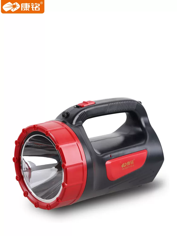 康铭led手电筒手提灯探照灯家用户外巡逻远射强光充电超亮多功能