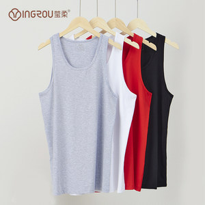 Yingrou men's vest Modal cotton round collar summer men's underwear split thin sports bottom sweater 9001