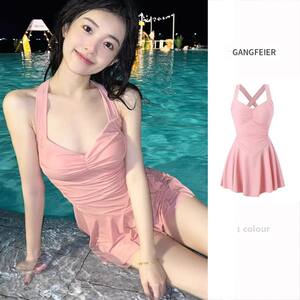 
Summer promotion flash sale one-piece swimsuit women's slim backless slim sexy small breast fairy model hot spring swimsuit