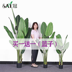 Nordic Large Artificial Plant Traveler's Banana Tree Bird of Paradise Potted Decoration Fake Tree Green Plant Indoor Living Room Floor-Standing Ornament