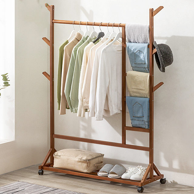 Ham Rack Shelf Simple and modern all -solid wooden ham Hanging hanger bedroom bedroom ...