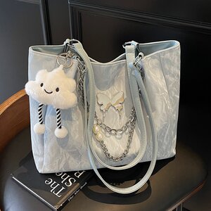 
High-end single-shoulder bag women's 2025 new fashion casual large capacity niche design commuter tote bag