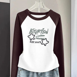 Italian Boutique 100% Pure Cotton Casual Printed Top, Age-Reducing Color-Blocking Stylish Plus-Size Women's T-Shirt Trendy