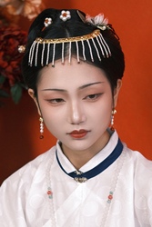 Shichunju Hanfu Accessories Hair Accessories Gold-plated Restoration Headgear "biji"