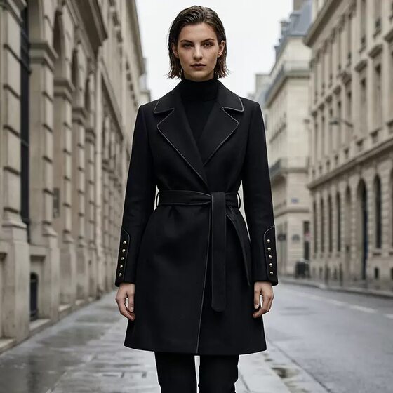 
Nobelina Korean style woolen coat for women 2026 spring new age-reducing mid-length double-sided woolen coat for women