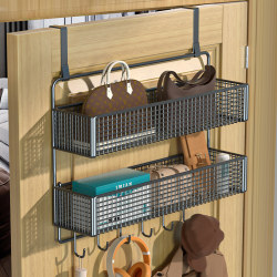 Over-The-Door Hook, Entryway Coat Rack, Wall-Mounted Storage Shelf, No-Drill Bedroom Door-Side Hanger