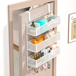 Over-The-Door Hook Rack, No-Drill, Strong Load-Bearing, Wall-Mounted Organizer for Bedroom, Multifunctional Hanging Basket, Space-Saving
