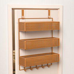 Over-The-Door Hook Rack, No-Drill Multi-Layer Hanging Basket, Wall-Mounted Bag Storage Rack, Multifunctional Clothes Hanger