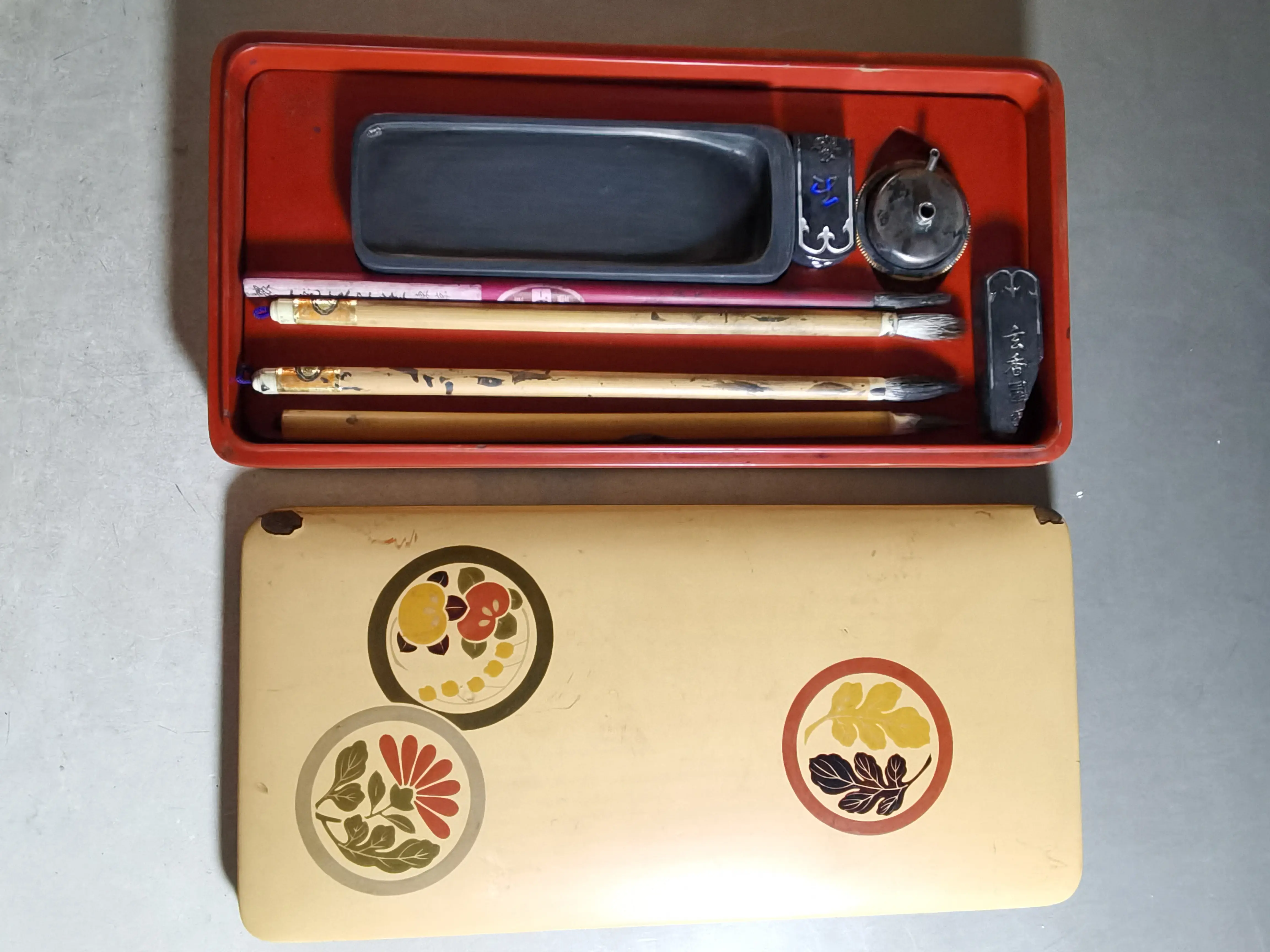 阅古斋日本文房四宝套装毛笔砚台水滴墨块怀旧书法绘画用品包邮