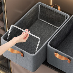 Clothing Storage Box, Wardrobe Storage Layering Organizer, Fabric Storage Basket, Household Drawer-Type Clothing and Pants Organizing Box