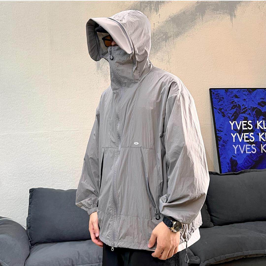 LIKETOTHES индивидуальный магазин пальто солнцезащитная одежда мужская спортивная летняя легкая куртка с капюшоном и защитой от ультрафиолета с капюшо