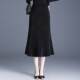 Bright silk knitted skirt female autumn and winter new high -waisted slimming, zipper fishtail skirt, hip skirt