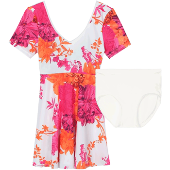 Anlifang counter new product printed short -sleeved deep V -neck sexy skirt swimsuit comfort swimsuit ES00226
