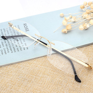 
The same style as the ascetic women's myopia metal simple frameless eyes anti-blue light flat frame frame