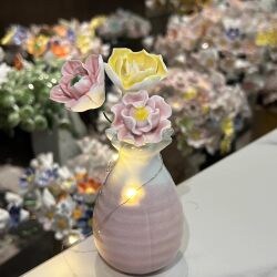Jingdezhen Ceramic Flower Tabletop Ornaments, Creative Birthday Gifts for Best Friends, Graduation Souvenirs, Ceramic Flowers for Teachers