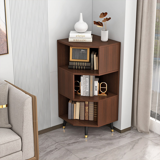 Solid wood corner cabinet corner cabinet corner triangular storage rack ...