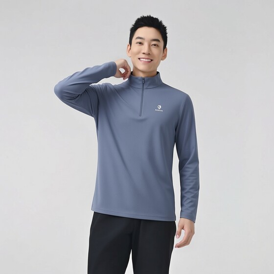 
BLACKYAK Spring and Autumn men's outdoor sports bottoming long-sleeved half-pull T-shirt FYM423
