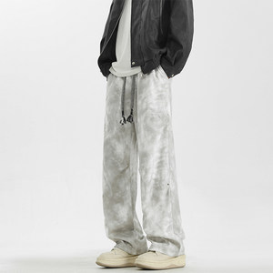 
OCW trendy brand American dirty casual pants for men 2026 spring and autumn new style youth loose straight straight drape long pants
