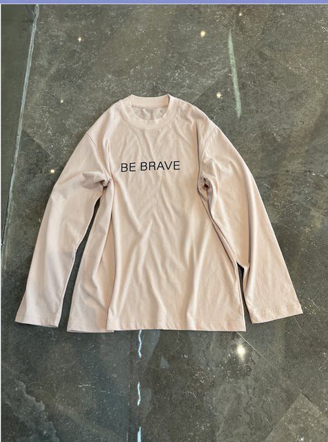 European and American street classic simple pink letter long-sleeved T-shirt for women 2023 autumn new style