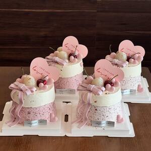 
2026 Chinese Valentine's Day cake decoration insert pink love you card insert couple holiday dessert accessories